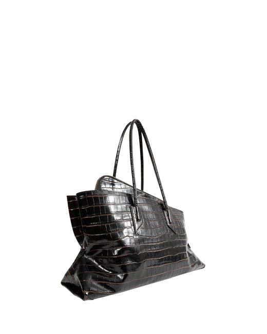The Attico Black La Passeggiata Medium Top Handle Bag