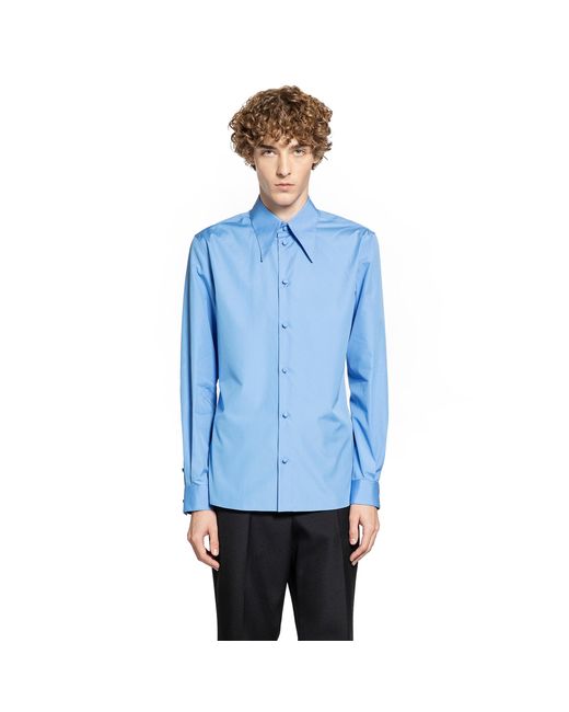 Valentino Blue Cotton Shirt for men