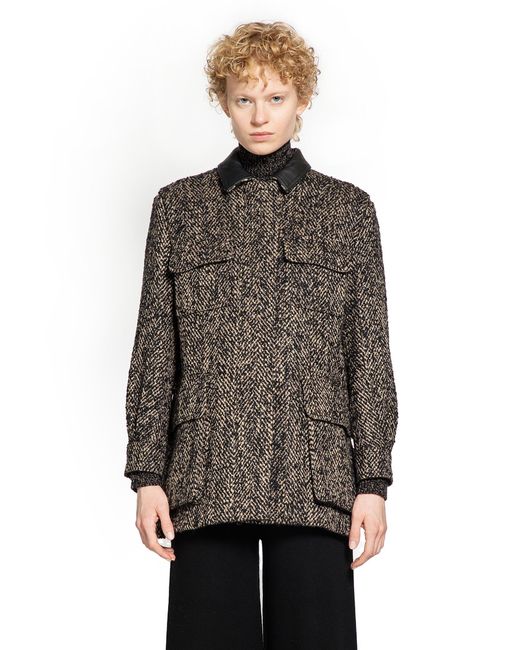 Max Mara Brown Angio Wool Tweed Safari Jacket