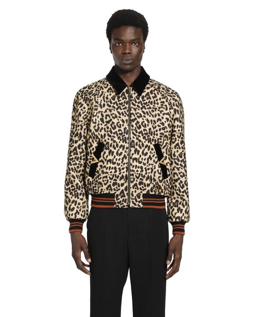 Valentino Black Leopard Print Wool Drape Jacket for men