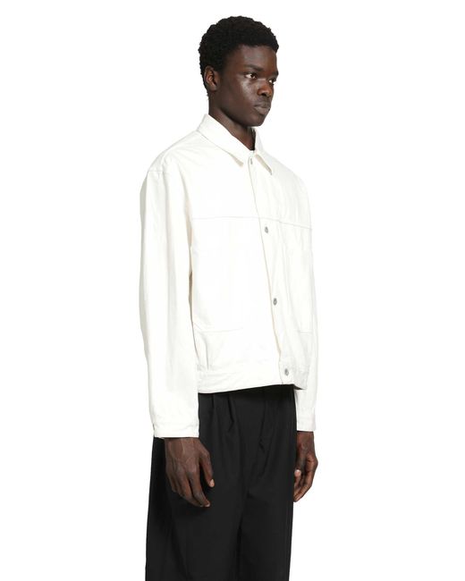 Studio Nicholson White Crinkle Denim Jacket for men
