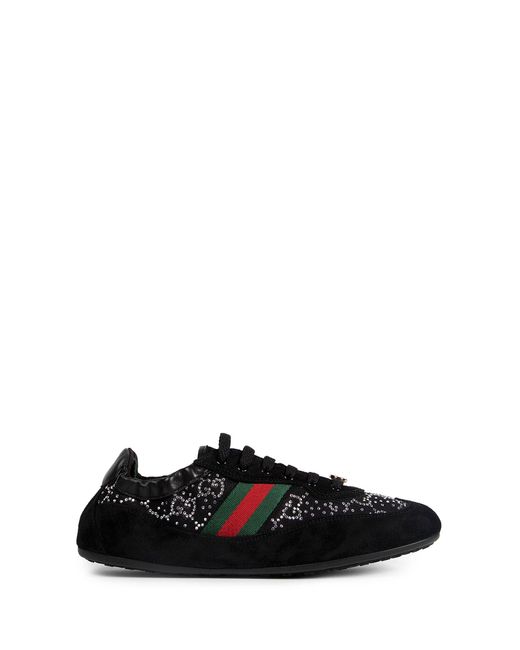 Gucci Black Shift Gg Crystal Trainers Sneakers