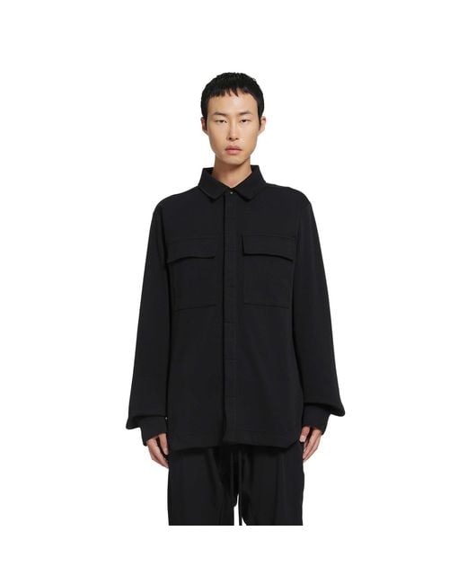 Thom Krom Black Stretch Cotton Overshirt for men