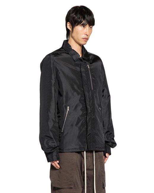Rick Owens Black Zip-Front Jacket for men