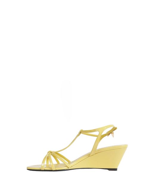 Prada Metallic Patent Leather Sandals