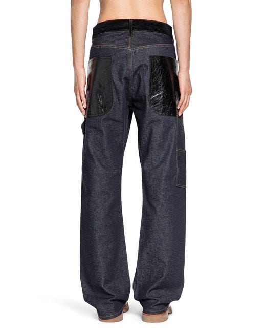 Junya Watanabe Blue Paneled Straight Jeans for men