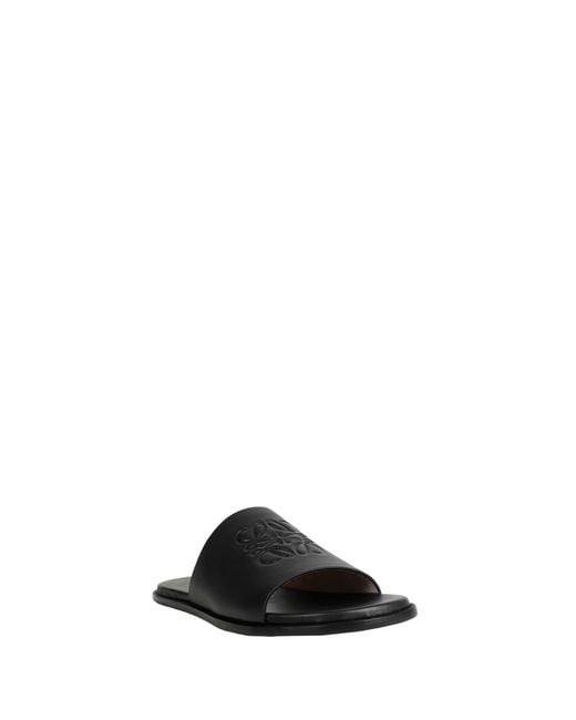 Loewe Black Flex Anagram Slides for men