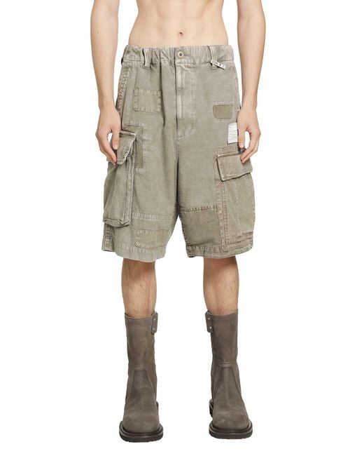 Maison Mihara Yasuhiro Natural Repaired Cargo Shorts for men
