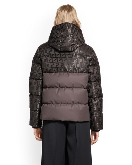 Fendi Brown Ff Nylon Down Jacket