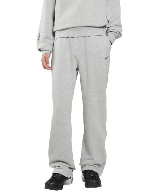 Nike Gray Nocta Fleece Open-Hem Sweatpants for men
