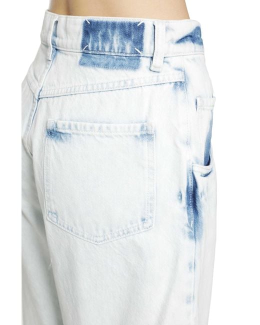 Maison Margiela Blue Bleached Cut-Out Jeans