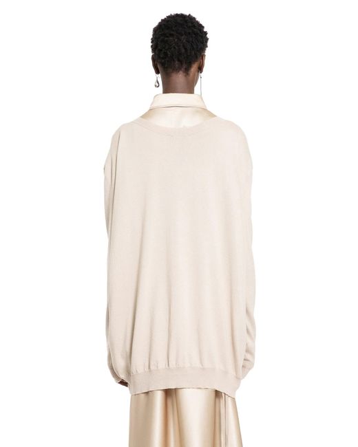 Ann Demeulemeester Natural Cotton Cashmere Silk Knit