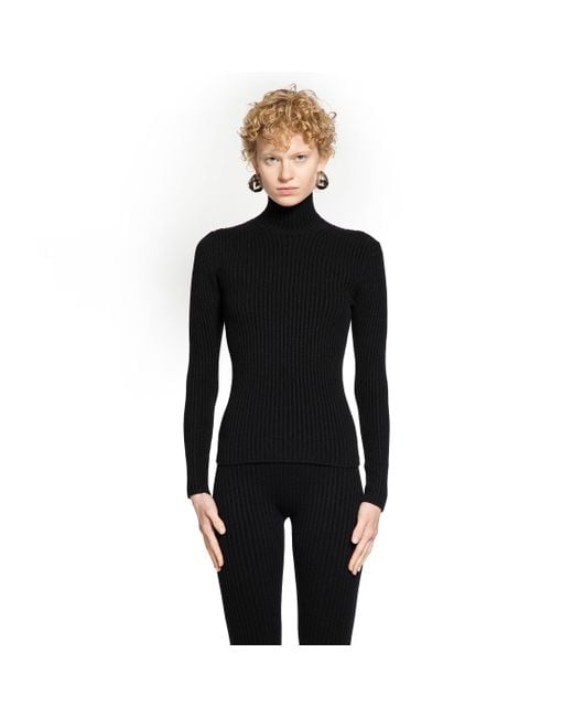 Max Mara Black Wool Cashmere Turtleneck Jumper