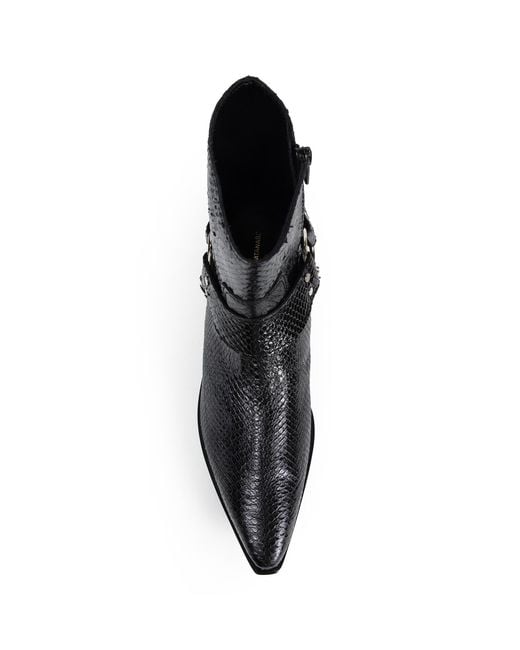 Junya Watanabe Black Snake Print Texas Ankle Boots