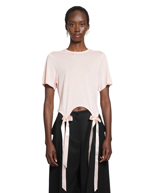 Simone Rocha Black Bow Tail Easy T-Shirt