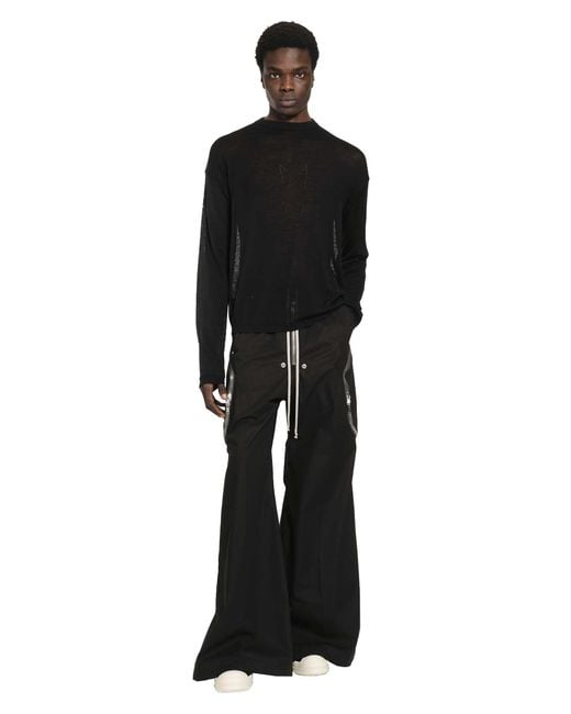 Rick Owens Black Temple Sheer Sweater for men