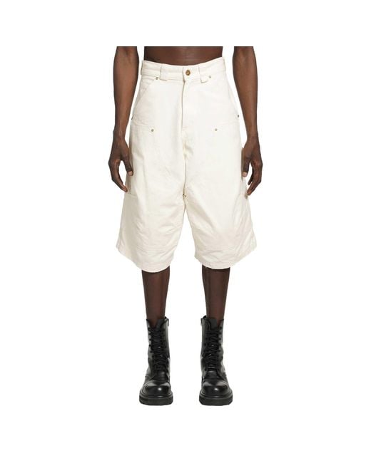 Willy Chavarria Natural Stockton Double Knee Shorts for men