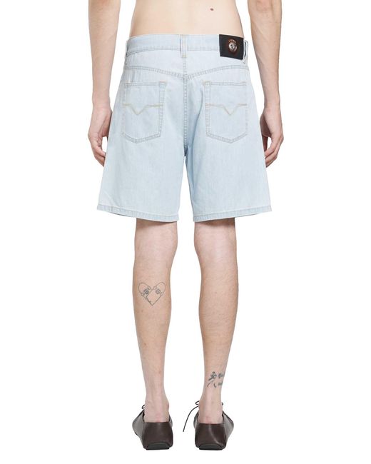 Versace Blue Chambray Denim Shorts for men