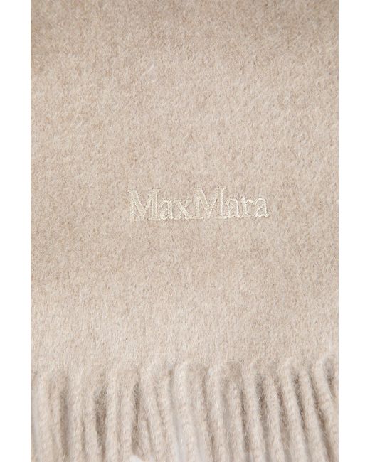 Max Mara Natural Cashmere Logo Stole