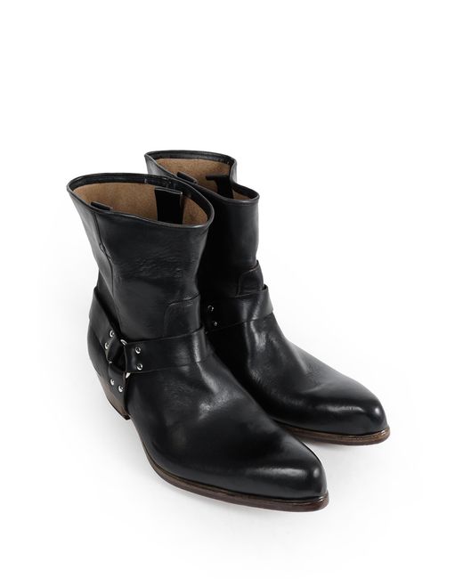 Premiata Black Leather Ankle Boots for men