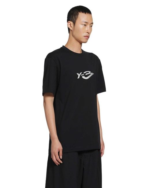 Y-3 Black Liquid Logo T-Shirt for men
