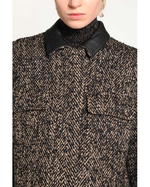 Max Mara Brown Angio Wool Tweed Safari Jacket