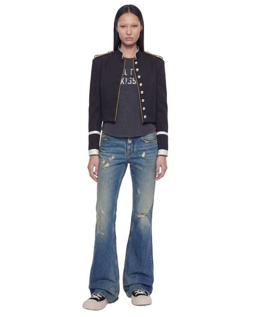 Ann Demeulemeester Blue Floor Micro 'Electric Kiss' T-Shirt