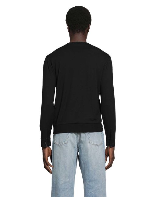 Tom Ford Black Wool Silk Cashmere Henley for men
