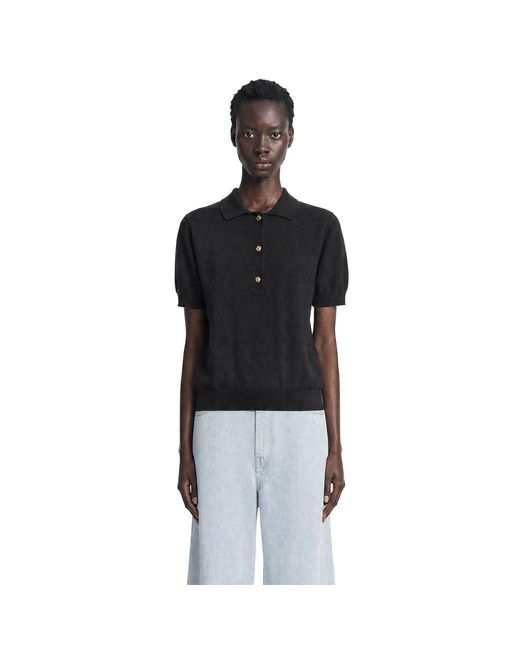 Max Mara Black Cotton Knit Polo