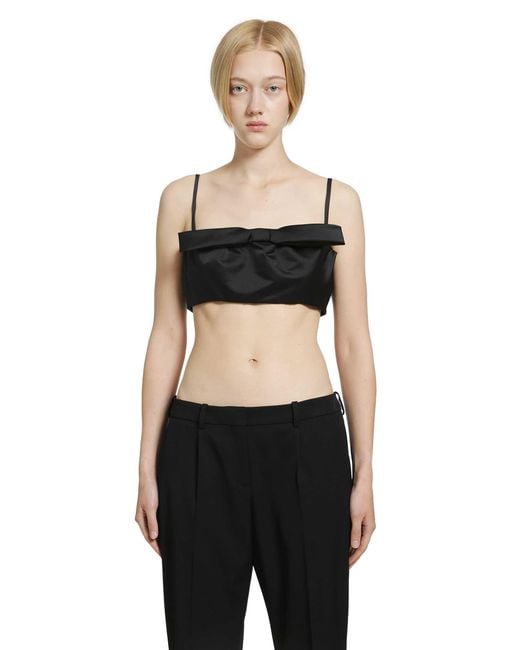 Givenchy Black Cropped Top With Bow