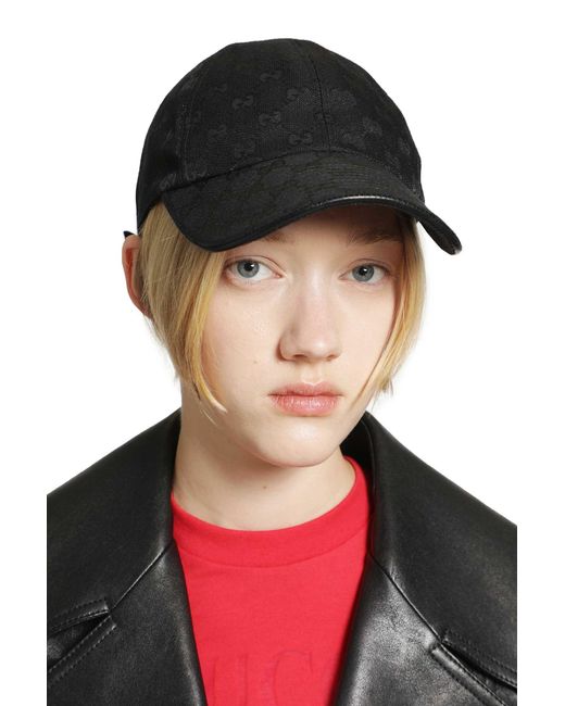 Gucci Black Gg Cotton Canvas Baseball Cap