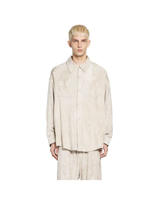 MYTHINKS Natural My Rayon Corduroy Shirt for men