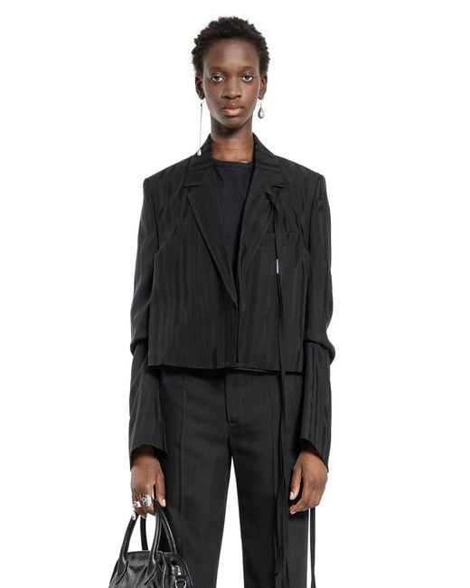 Ann Demeulemeester Black Inge Cropped Blazer