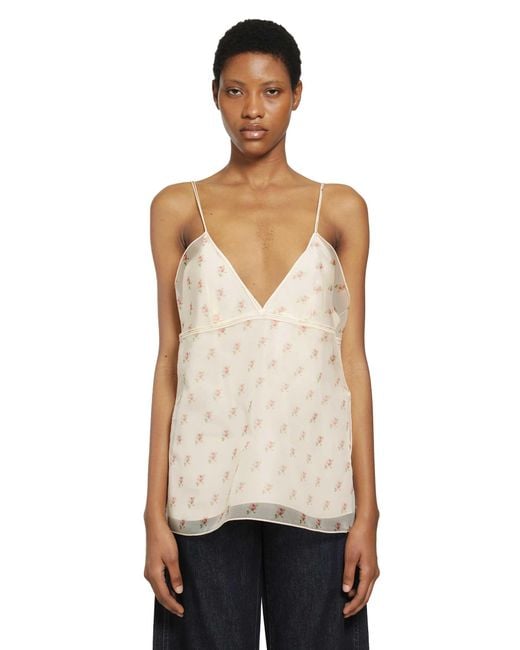 Khaite White Timy Printed Camisole