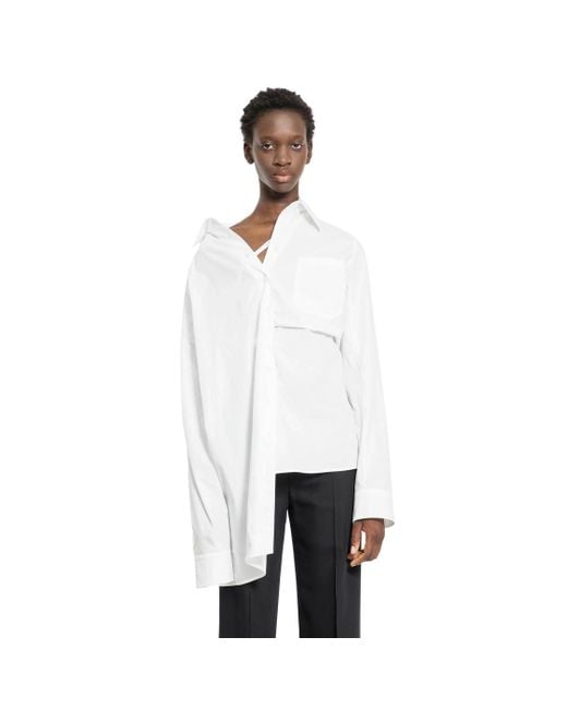 Ann Demeulemeester White Daria Drop Shoulder Shirt