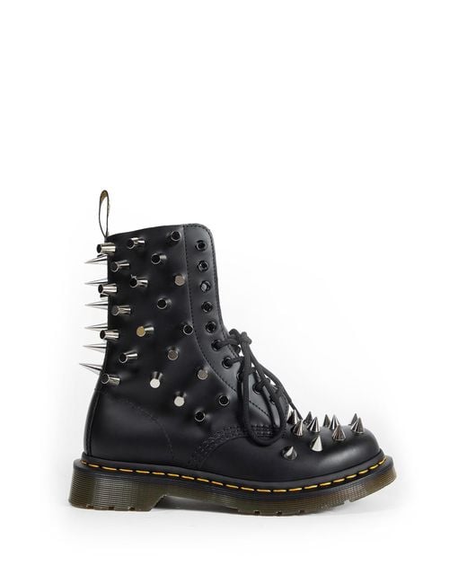 JUNYA WATANABE Black Leather Boots 黒 ブーツ Junya Watanabe Dr. Martens Leather Lace-Up Boots in Black | Lyst