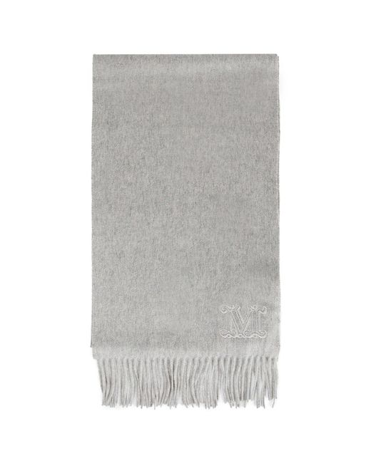 Max Mara Gray Monogram Pure Cashmere Stole