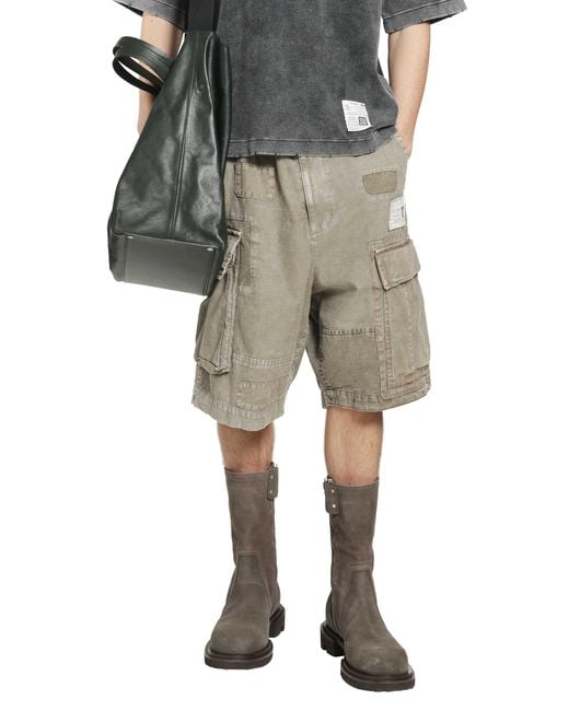 Maison Mihara Yasuhiro Natural Repaired Cargo Shorts for men