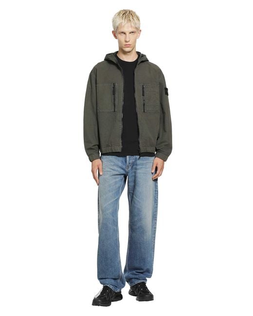 Stone Island Gray 1200011 Hooded Overshirt for men