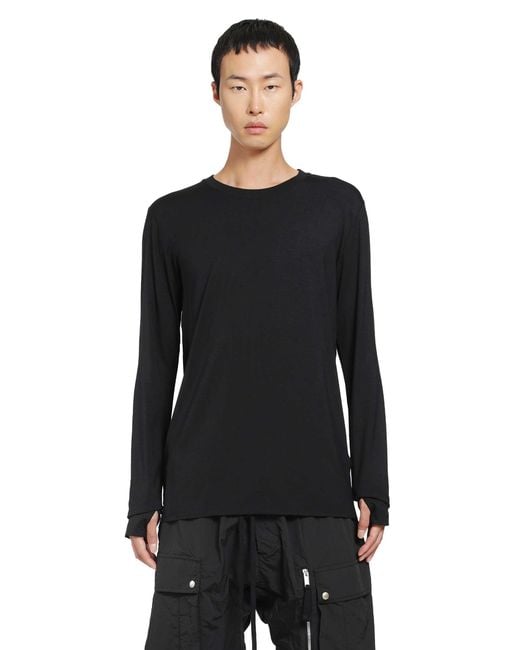 Thom Krom Black Stretch Viscose Long Sleeve T-Shirt for men
