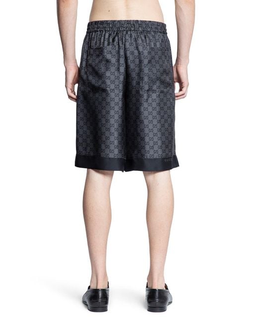 Gucci Black gg Silk Twill Shorts for men