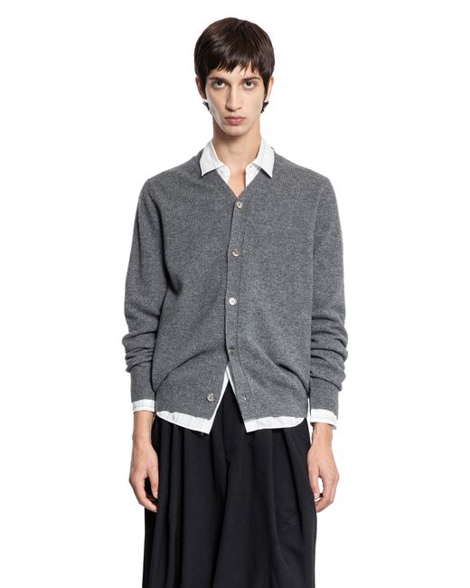 Comme des Garçons Gray Lambswool Cardigan for men