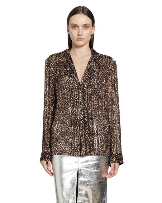 Saint Laurent Brown Pajama Blouse