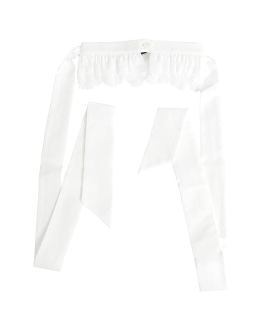 Ann Demeulemeester White Tosten Lace Ruffled Collar for men