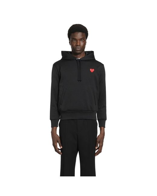 COMME DES GARÇONS PLAY Black Heart Cotton Jersey Hoodie for men