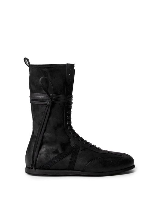 Ann Demeulemeester Women's Black Fides Soft High-Top Boxing Sneakers