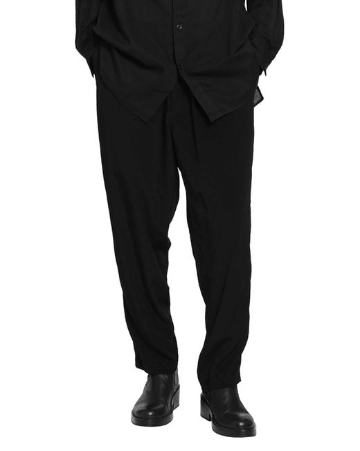 Yohji Yamamoto Black Ta Tuxedo Double Stitch Pants for men