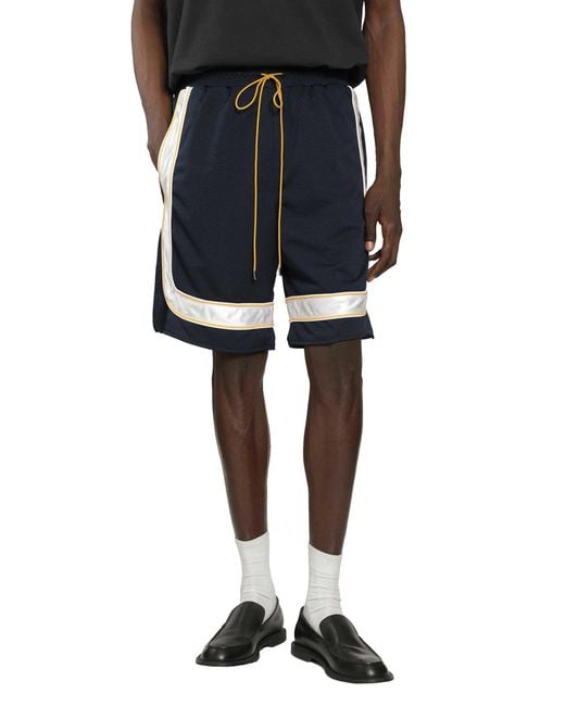 Rhude Blue Baggy Track Shorts for men