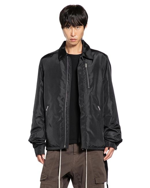 Rick Owens Black Zip-Front Jacket for men