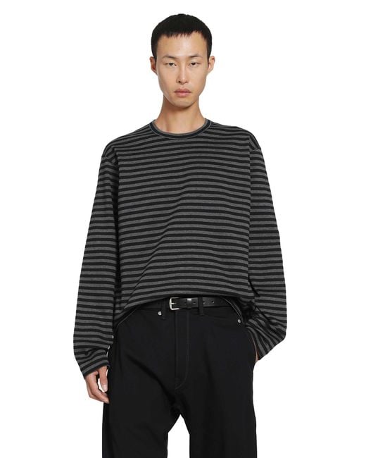 Junya Watanabe Black Striped Cotton Long Sleeeve T-Shirt for men